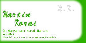 martin korai business card